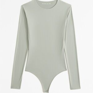 Abercrombie & Fitch Green Long Sleeve Bodysuit Large